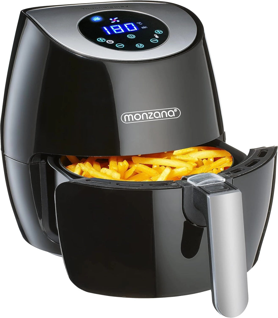 Friggitrice ad Aria Calda 9in1 XXL 6,5L LED Touch Display Senza Olio Antiaderente Air Fryer 1850W Nera