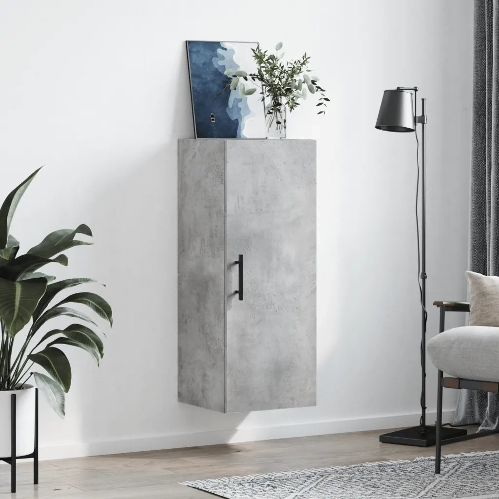 Mobile a Parete Grigio Cemento 34,5x34x90 cm 828880