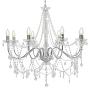 Elegante lampadario antico con perle di cristallo 80 x 75 cm atmosfera accogliente metallo argentato 02_0046412