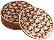 Sostegni in legno per piatti - Set di 10 sostegni in vetro 10x10cm per bevande e caffè/tè - Sostegni per tazze