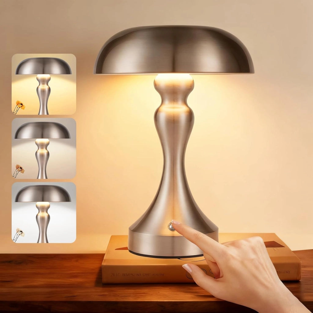 ZMH Lampada da tavolo LED wireless touch dimmerabile retrò vintage per comodino camera letto