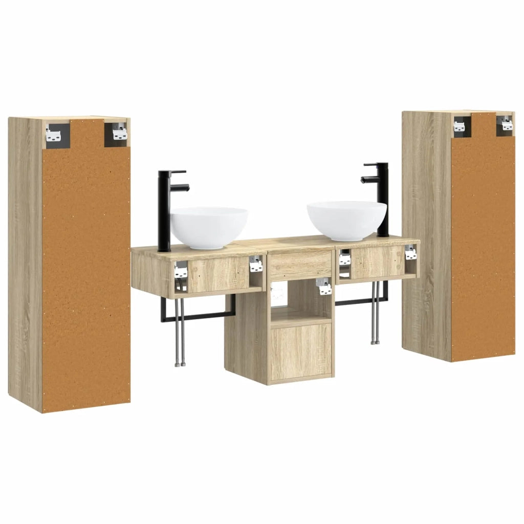 Set di mobili per il bagno 5 pz Rovere Sonoma 3405965
