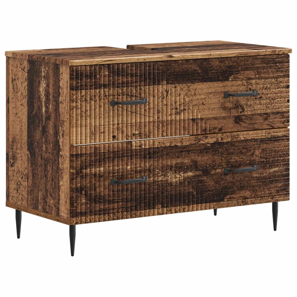 Set di Armadi da Bagno da 2 Pezzi HAARLEM Legno antico 3417700