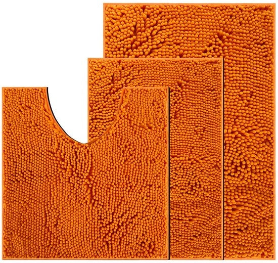 Tappeto Antiscivolo per Bagno - 3 Pezzi - Assorbente Acqua - Lavabile in Lavatrice - Alto Pelo per Comfort - Coperta Bagno