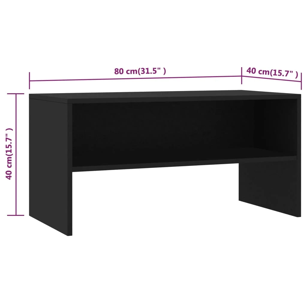 Mobile TV multimediale mensola TV credenza TV sala da pranzo soggiorno camera da letto 80 x 40 x 40 cm legno ingegnerizzato nero 02_0026318