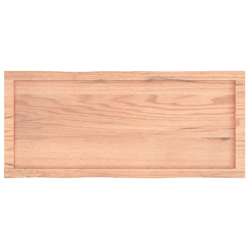 Piano Tavolo Marrone Chiaro 100x40x(2-6) cm Rovere Non Trattato 363949