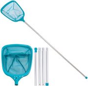 Piscina Spazzola a mano 1,8m - 4 Stanghe in Alluminio - Reticolo 6" Ultrafino - 152cm Lungo - Per Piscine e Fontane Termali
