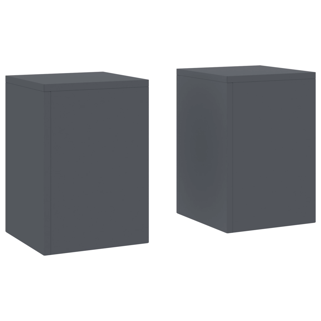 Supporti per Piante da Esterno Pilastro 2 pz Antracite 24x24x35 cm Acciaio