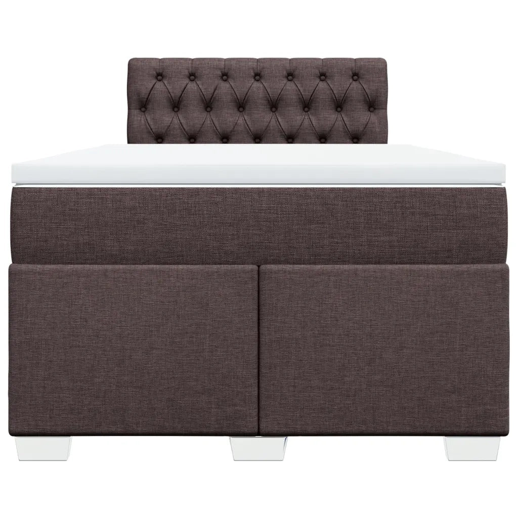 Giroletto a Molle con Materasso Marrone Scuro 120x190cm Tessuto