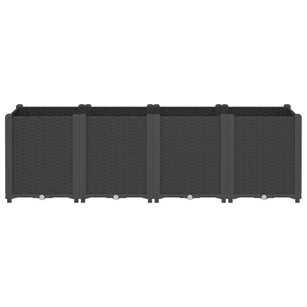 Fioriera da Giardino Nera 160x40x53 cm in PPcod mxl 114899