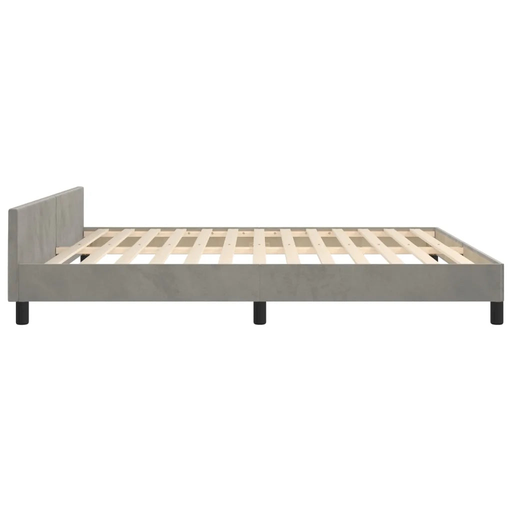 Giroletto con Testiera-Struttura Letto con testiera Grigio Chiaro 180x200 cm in Velluto 861421
