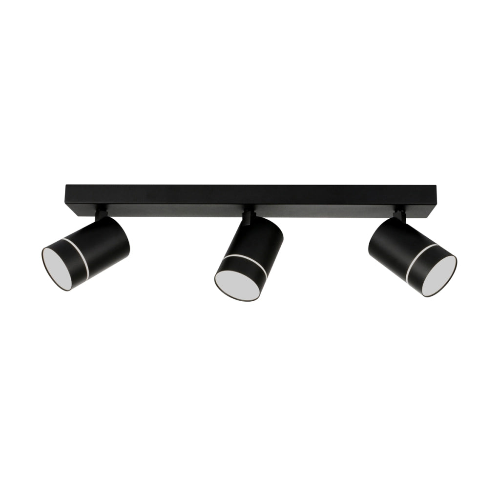 Faretto soffitto moderno 3 luci nero LED 15W Selma Italux