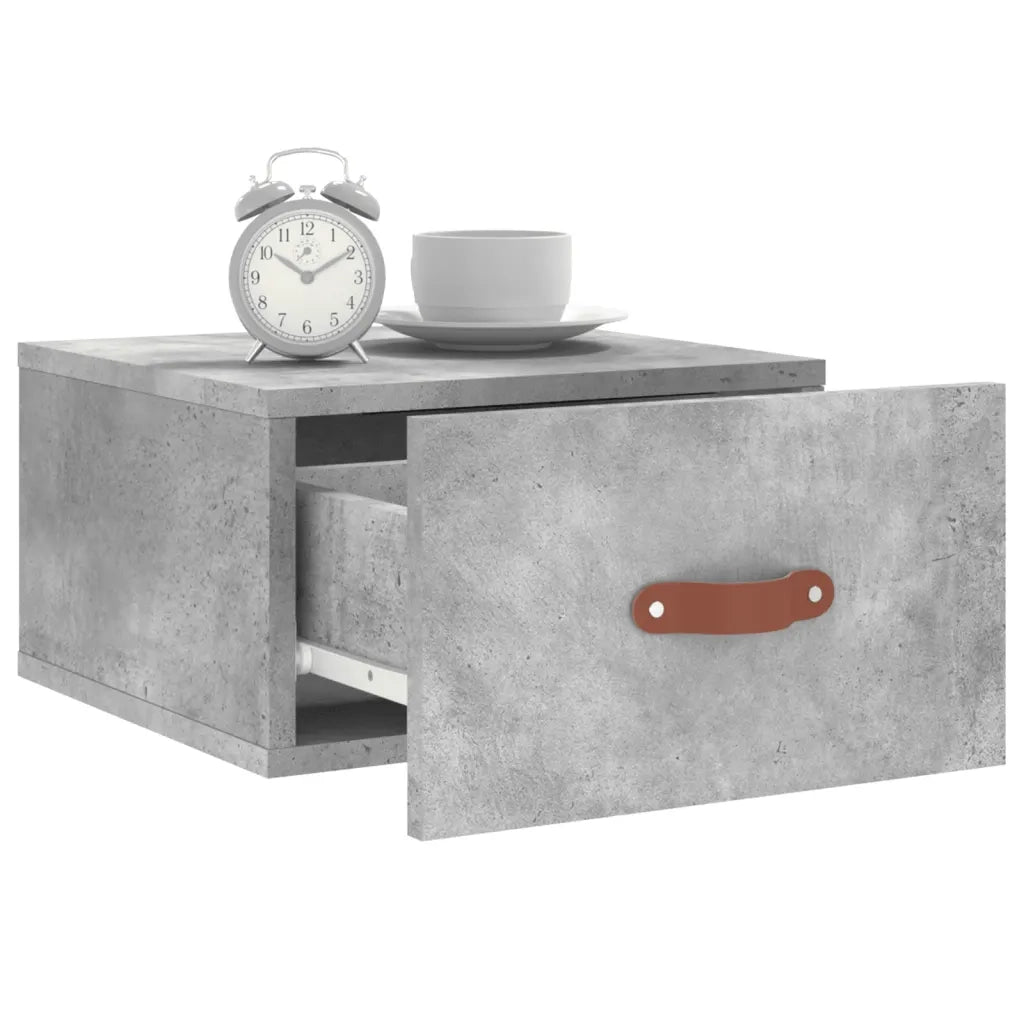 Comodino | Armadio da Notte | Mobiletto da notte a Muro Grigio Cemento 35x35x20 cm
