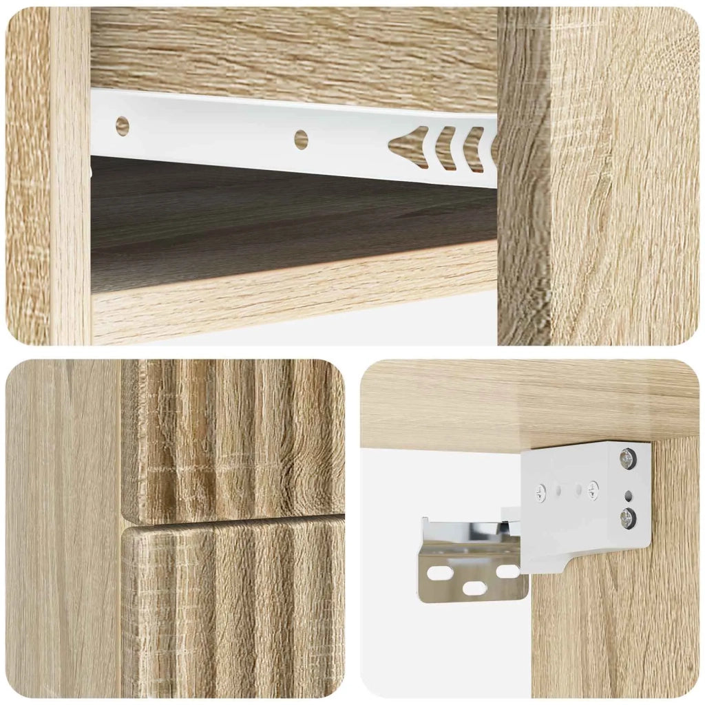 Mobiletto da notte a muro Rovere Sonoma 34,5 x 33 x 40 cm