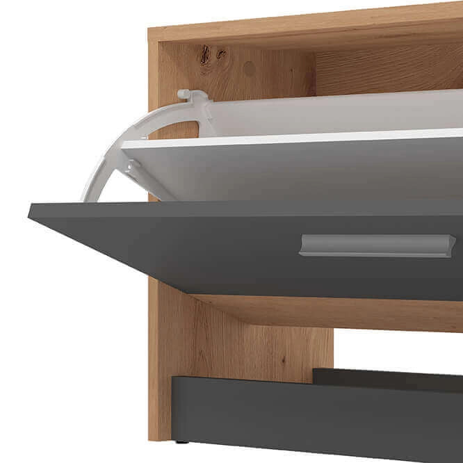 Mobile ingresso appendiabiti moderno con specchio e scarpiera - WOODWAVE