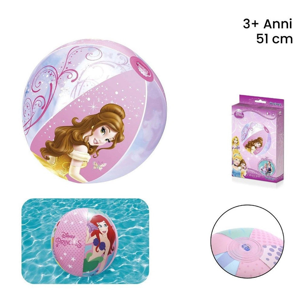 Trade Shop - Pallone Palla Spiaggia Gonfiabile Le Principesse 51 Cm Gioco Mare Piscina 91042 -