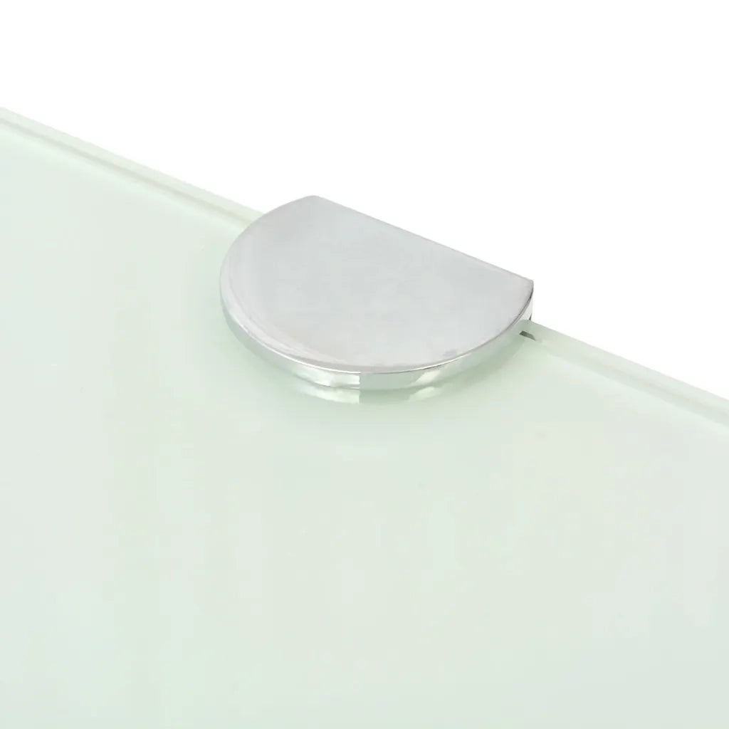 Scaffale Angolare con Supporti Cromati Vetro Bianco 45x45 cm 243860