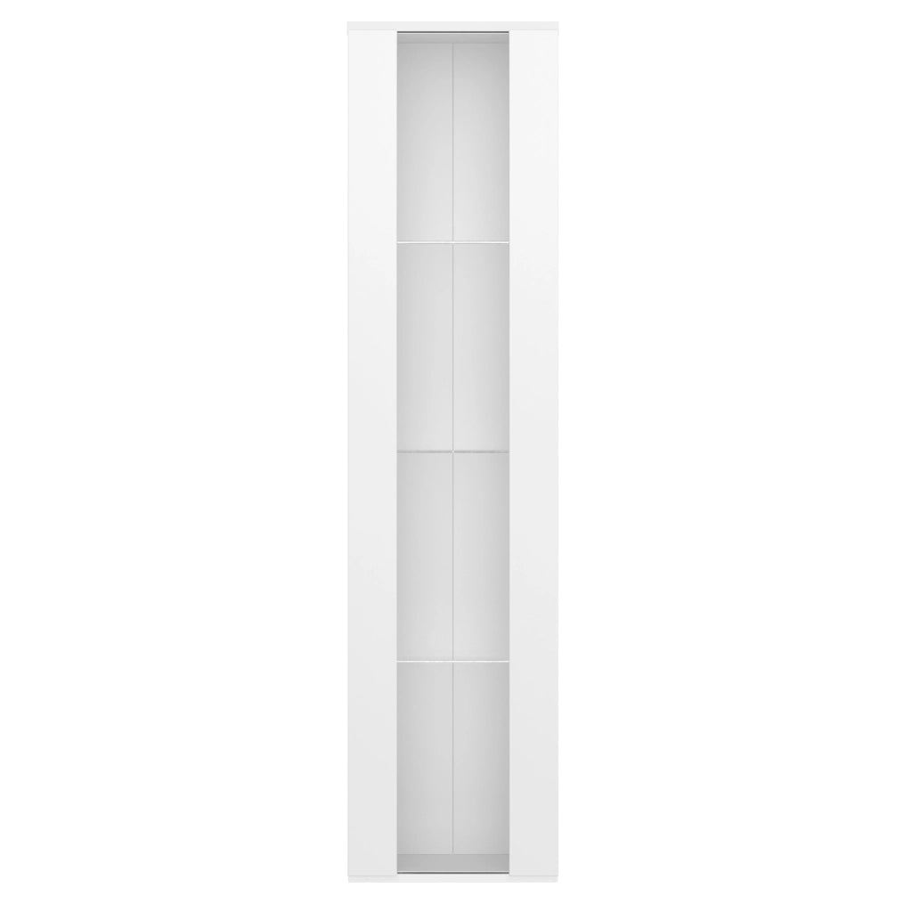 Vetrina multifunzione 40x29x170 cm con 4 ripiani; luce LED multicolore APP e vetro; bianca