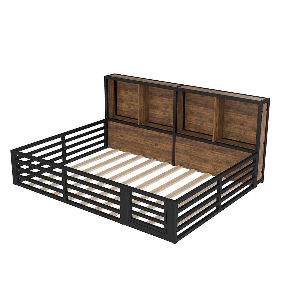 Letto a baldacchino - Xylo - 140x200 cm contenitore metallo nero