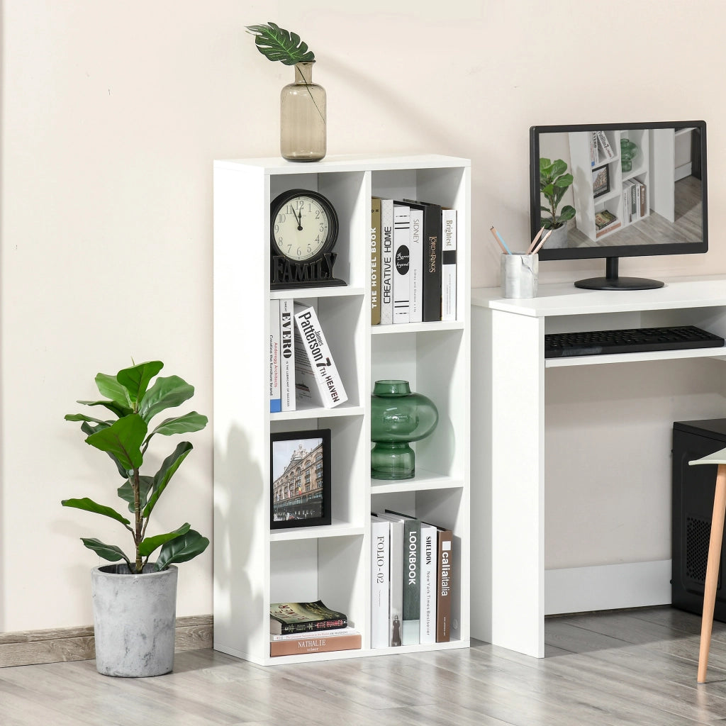 Libreria in Legno con 7 Ripiani ¨C Zephmum ¨C Bianco 50x24x106 cm
