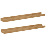2 pz Scaffale da parete | Ripiano a parete | Mensola a parete con lo scaffale Marrone 60 x 9 x 3 cm