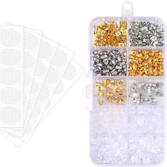 Set di 10 Stili Orecchini a Goccia e 5 Strisce Orecchini per Orecchini Divisi - Sostegno Orecchio in Silicone morbido e trasparente per donne - Accessori per gioielli DIY