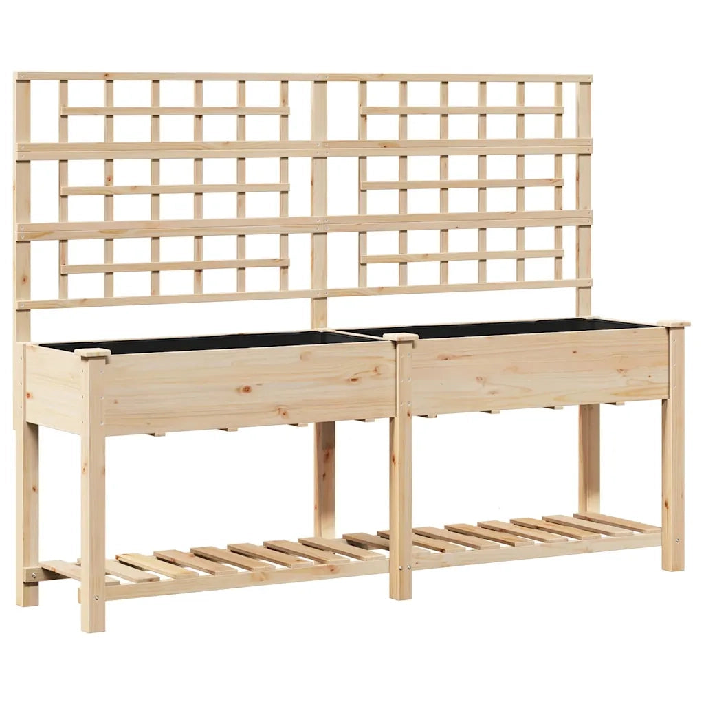 Fioriere | Cassetta per fiori | Vaso da giardino con lo scaffale Beige 203,5 x 54 x 152,5 cm