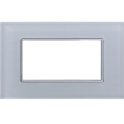 Trade Shop - Placca Cristal 3m 4m 6m Bianco Effetto Vetro Compatibile Con Bticino Axolute -  -4 Fori     -