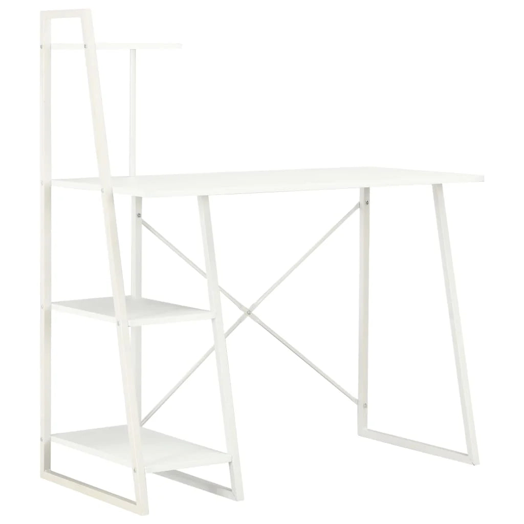 Scrivania da ufficio postazione di lavoro scrivania per computer mobile da studio con ripiano 102 x 50 x 117 cm bianco 02_0023475