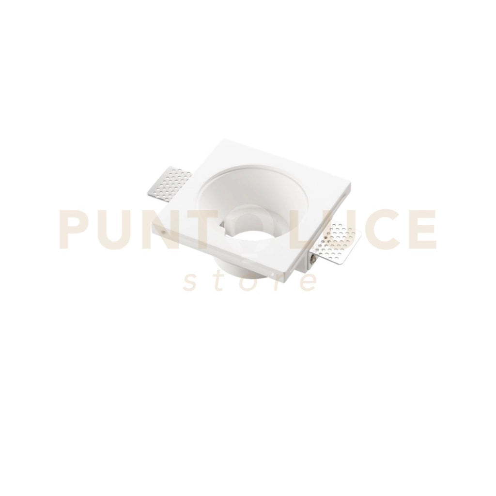 INCASSO ENTITY BIANCO QUADRATO 1 LUCE ATTACCO GU10 12X12X5,4CM IN GESSO VERNICIABILE CON POSSIBILITA' DI GHIERA ACQUISTABILE SEPARATAMENTE