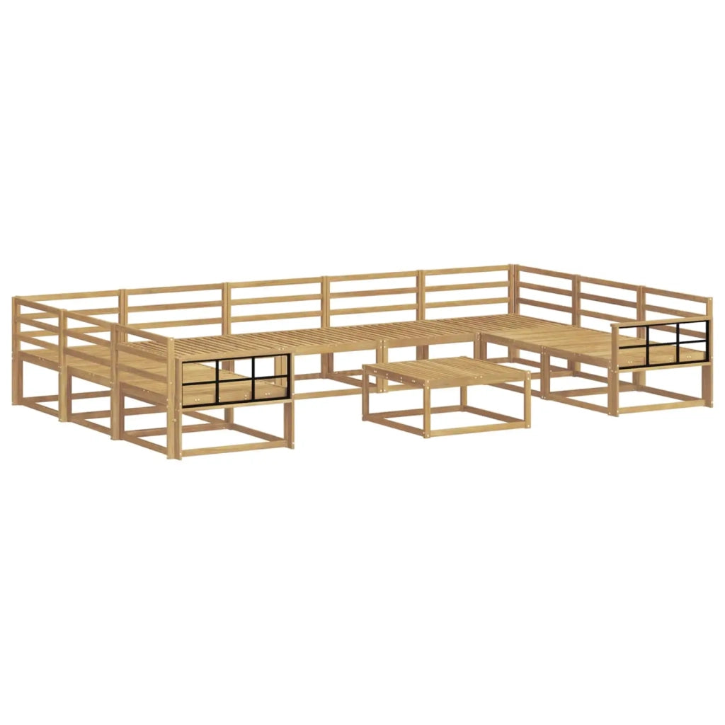 Set di divani da esterno 10 pcs Bianco Legno di Acacia Massello 3387078