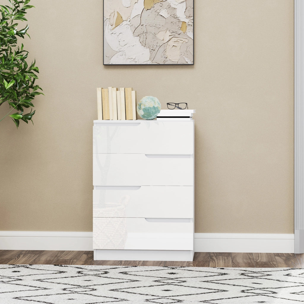 Cassettera 4 Cassetti, Armadio ¨C Zephmum ¨C Bianco, Legno, 80x40x86