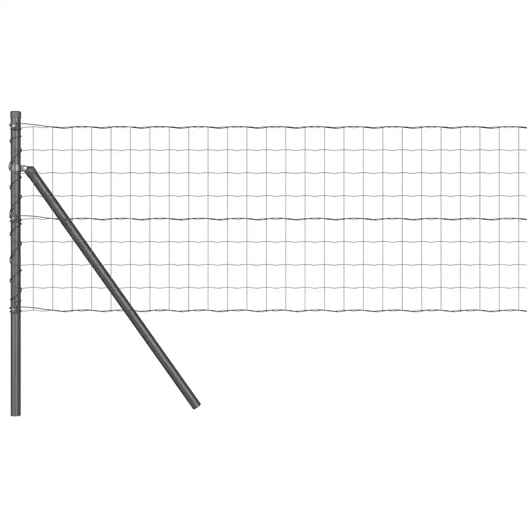 Recinzione con Posto Grigio 0,6 x 25 m Acciaio e PVC 3350445