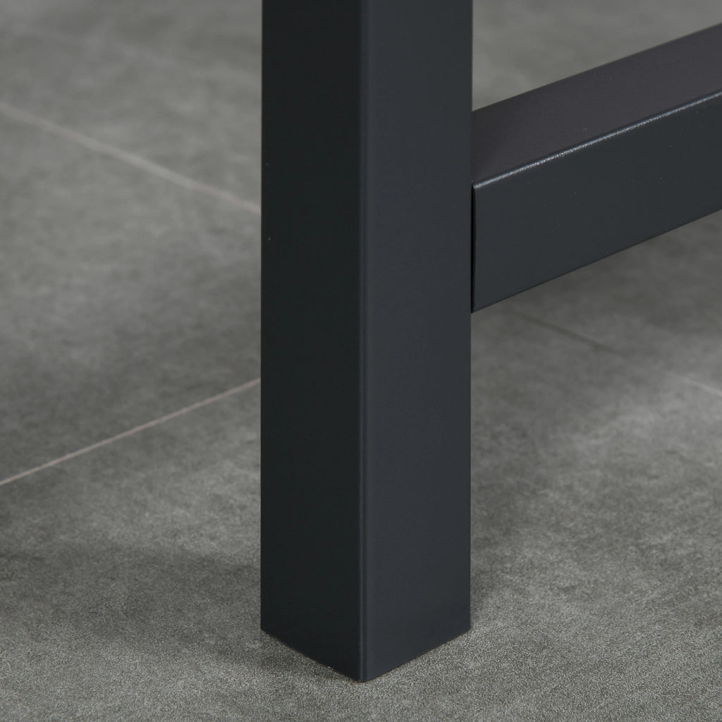 Tavolo da pranzo pieghevole ¨C zephmum ¨C in metallo e legno, marrone, 120x60x75 cm