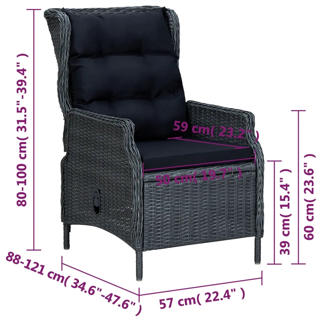 Set Mobili da Pranzo per Giardino 5 pz Grigio Scuro 3071973