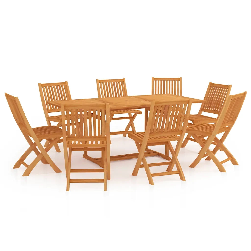 Set da Pranzo da Giardino 9 pz in Legno Massello di Teak 3059578