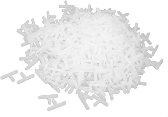 Tegelafstandhouders a forma di T - Crocette di fissaggio - Tegolatura precisa - Materiale riciclabile - 3 mm - Bianco
