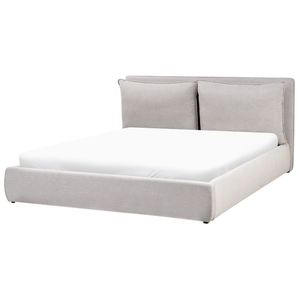 Letto matrimoniale in tessuto grigio chiaro con contenitore 180 x 200 cm camera da letto moderna