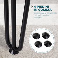 Set 4 Gambe per Tavolo 12x12x71 cm in Acciaio Preforato Nero
