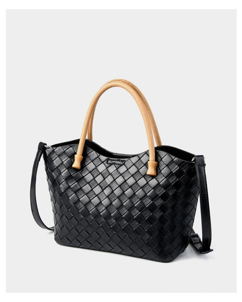 Borsa a mano da donna in vera pelle, borsa a tracolla nera.