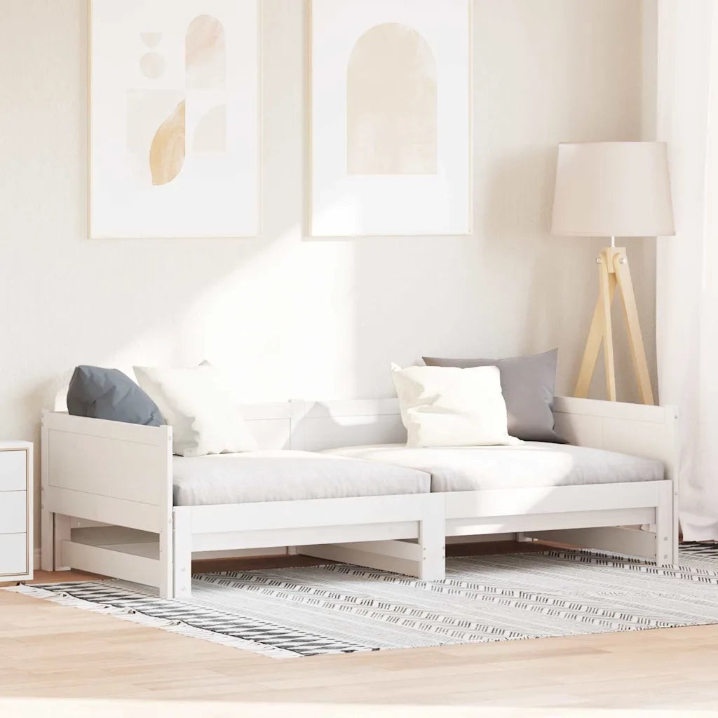Letto matrimoniale | Letto per adulti | Letto Giorno Estraibile Bianco 203,5 x 184 x 56,5 cm