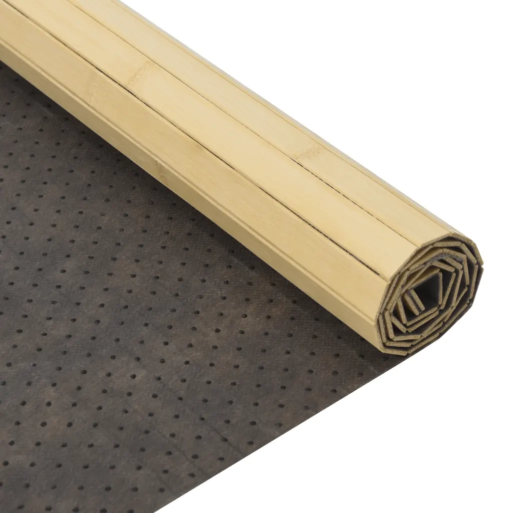 Tappeto Rettangolare Naturale Chiaro 100x100 cm in BambÃ¹