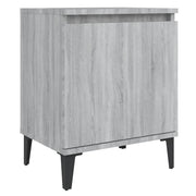 Comodino | Armadio da Notte | Mobiletto da notte con Gambe in Metallo Grigio Sonoma 40x30x50 cm