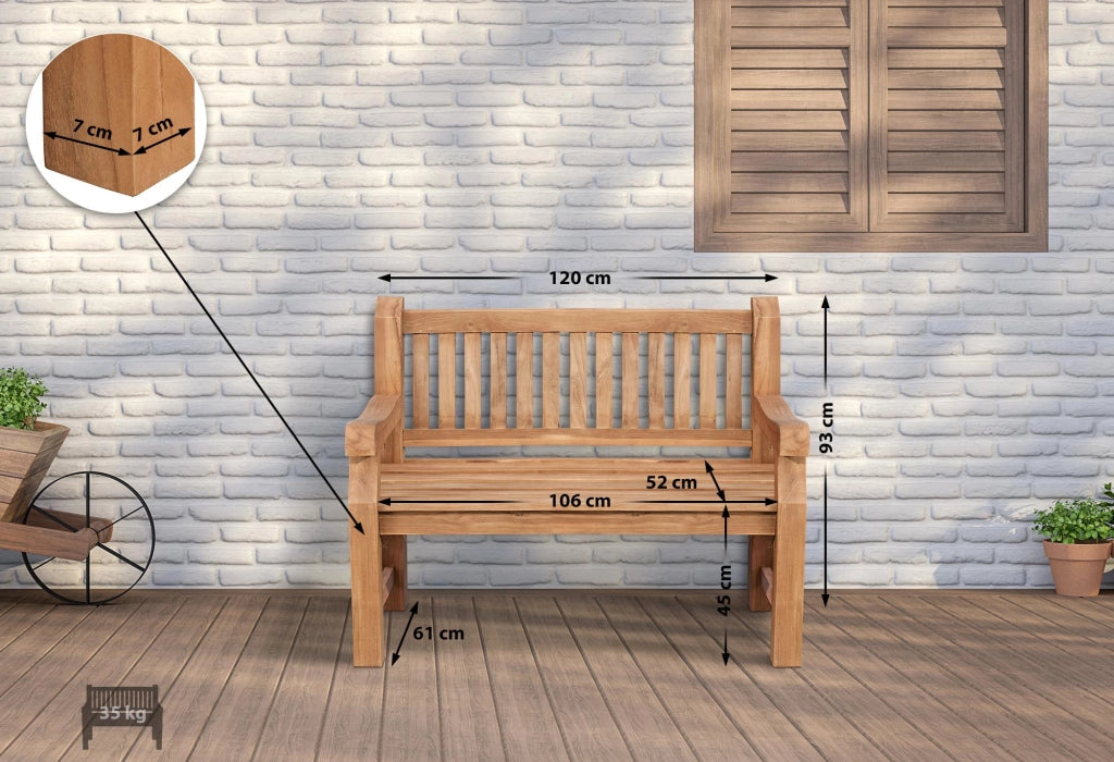 Teakbank Jackson V2 120 cm