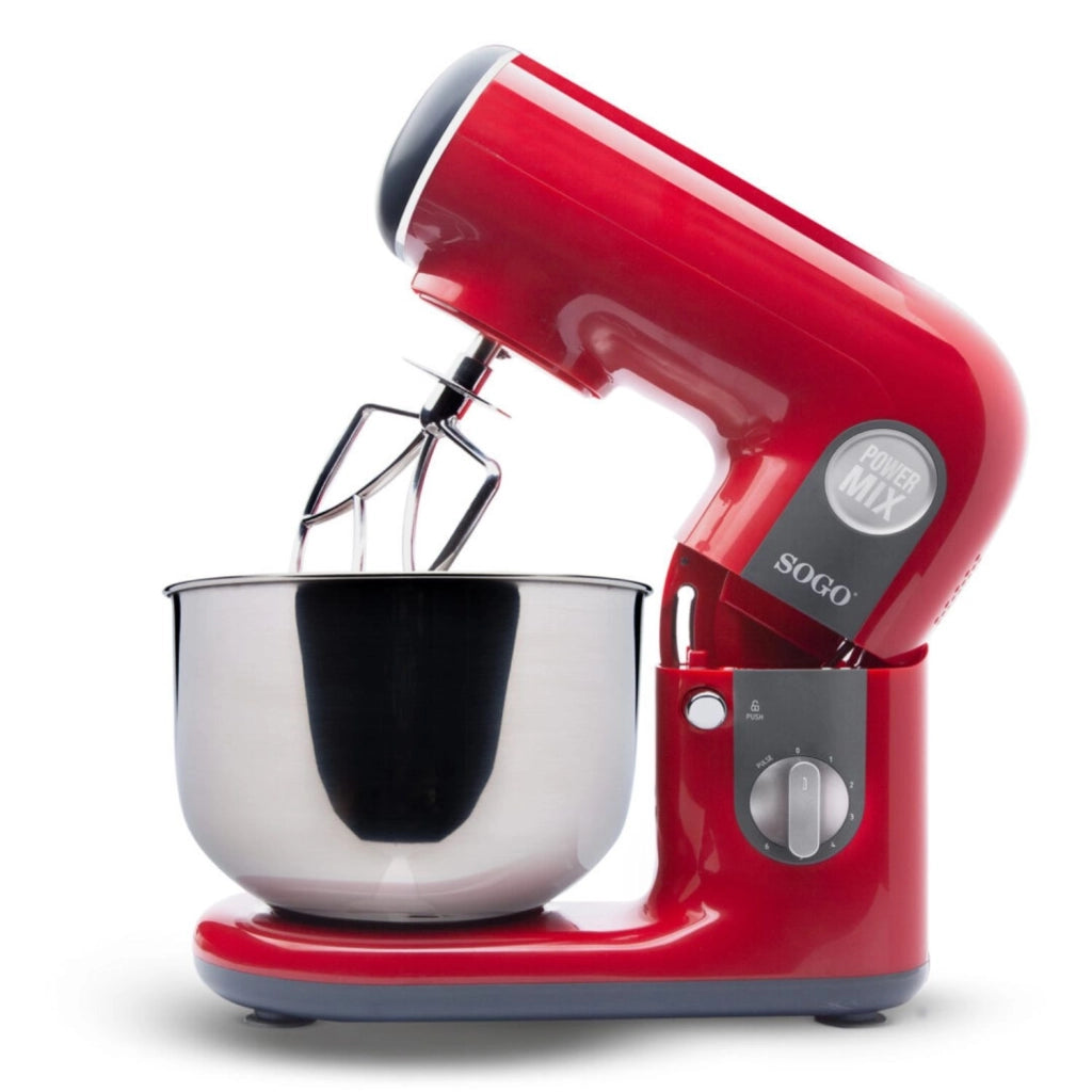 Impastatrice planetaria 1000W con ciotola acciaio inox 5L, 6 velocità turbo, testa inclinabile cucina - SOGO
