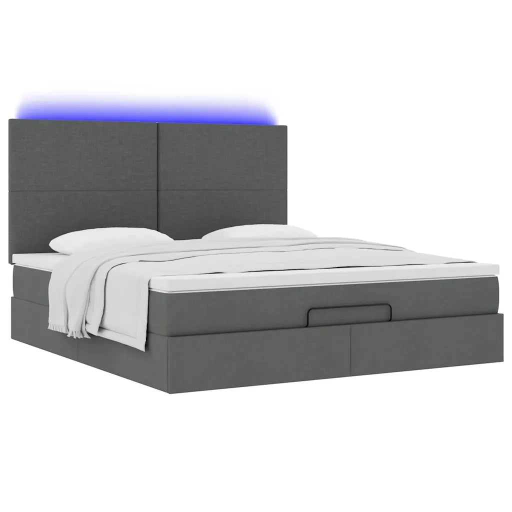 Struttura Letto Pouf con Materasso 160x200 cm in Tessuto 3313935