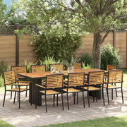 Set da Pranzo per Giardino 11 pcs Nero e Marrone polyrattan 3365448