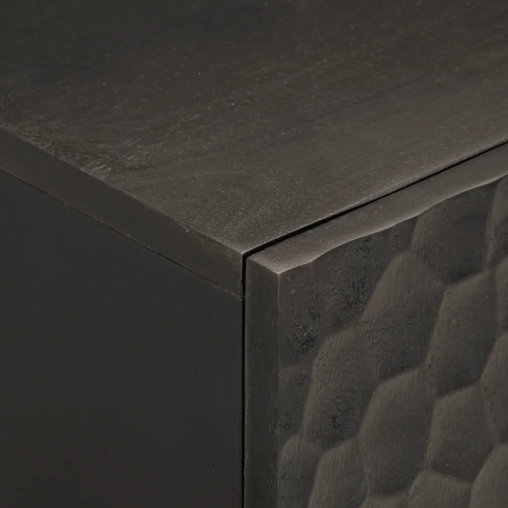 Mobile da Bagno a Parete Nero 38x33x48 cm Legno Massello Mango 356839