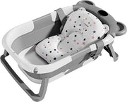 Bagnetto per neonati pieghevole con termometro e cuscino, bagnetto pieghevole, bagnetto per neonati, bagnetto Born