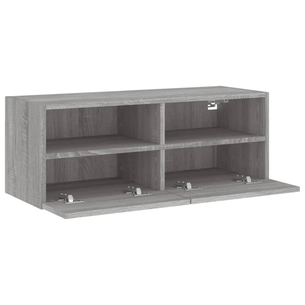 Mobile TV multimediale mensola TV credenza mobile TV sala da pranzo soggiorno camera da letto a parete Sonoma 80 x 30 x 30 cm legno ingegnerizzato grigio 02_0028191